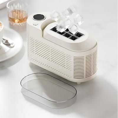 Mini macchina per il ghiaccio portatile – produzione di ghiaccio rapida in 10-15 minuti, 8 cubetti/ciclo, compatta e silenziosa, ghiaccio solido e cristallino, facile da pulire, ideale per casa, ufficio o feste