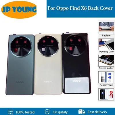 Original Battery Cover For Oppo Find X6 Battery Cover Back Rear Case Housing Door With Camera Frame