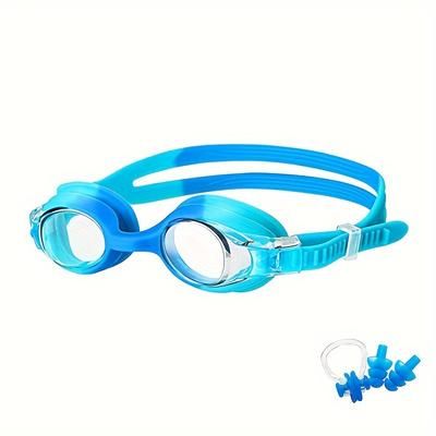 TEMU Kids Swim Goggles, Pc Material, Light Blue, For - Comfortable And , Ideal For Beginner Swimmers, Swimming Gear | Sporty Design | Durable Goggles