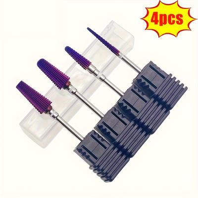 TEMU 4pcs Professional Nail Grinding Heads, High Safety, Acrylic And Gel Nails, Cuticle Removal, Suitable For Manicure Pedicure Nail Salon, Foot And