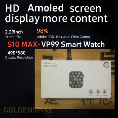 32GB + 256GB VP99 montre intelligente 2.29 pouces Amoled S10 MAX Smartwatch poignet téléphone fréquence cardiaque caméra rotative GPS Position jeu Smartwatch