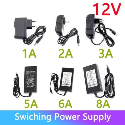 DC 12V 1A 2A 3A 5A 6A 8A Power Supply EU / US Plug 220V To 12 Volt Source Universal Adapter Charger Converter