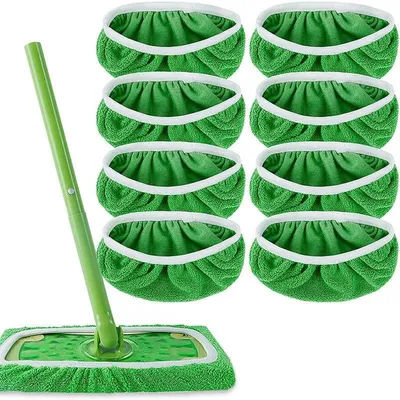 4/8/18Pcs Sweeper Wet & Dry Cleaning Cloths Reusable Microfiber Cleaning Mop Replacement Pad Flat Replacement Washable Rag Towel