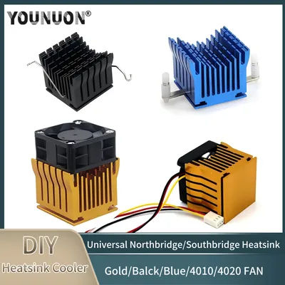 DIY Aluminium Northbridge Heatsink Cooler Motherboard Radiator with 40mm Fan 12V 40x40x10mm 40x40x20mm Cooling Fan