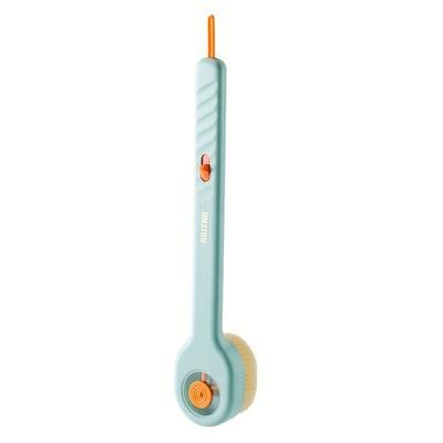 TEMU Long Shower Brush With Liquid Dispenser, Long Shower Brush, Shower Brush With Soft Bristles, Soft Bristle Back Cleaning Brush For Showering, Back Scrubbing And Light Beige Care