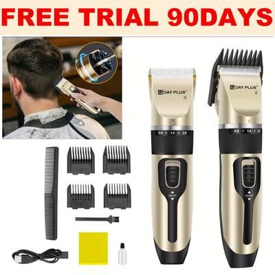 TEMU Cordless Electric Hair Clippers, Professional Hair Trimmer For Men, Hair Cutting Grooming Kit With 4 Guide Combs, 5 Adjustable Length Settings, Sharp