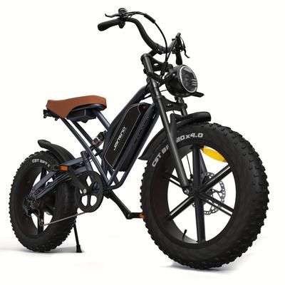 "TEMU Electric Bike For Adults, 20" Fat Tire Ebike, 250w Brushless Motor, 15mph , Long-lasting 48v 14ah Removable Battery, Suit For Outdoor Sports Camping And Commuting Electric Bicycle"