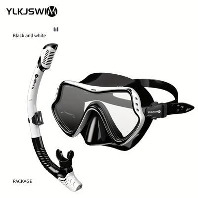 TEMU Snorkeling Set With Leak-proof And Tempered Glass Lenses, Panoramic Swimming, Snorkeling Gear, Snorkeling Essentials.