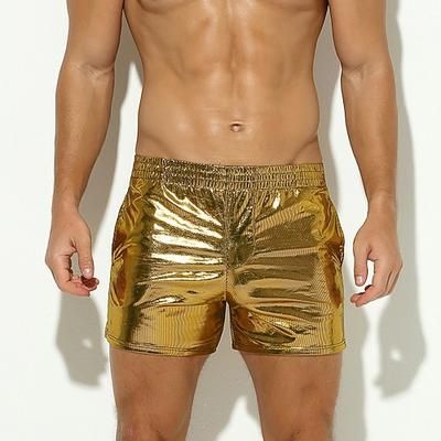 Retrò Vintage Anni '80 Rave Shorts Disco Vernice in lattice lucido Metallico Costume Per uomo Halloween Carnevale Festival Musicale Parata dell'Orgoglio Circolo gay Adulti Shorts Estate
