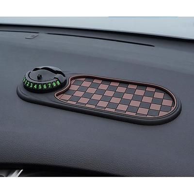 Tappetino antiscivolo multifunzione per auto, nuovo supporto multifunzionale per telefono cellulare da cruscotto, tappetino antiscivolo universale girevole per cruscotto auto con numero di parcheggio