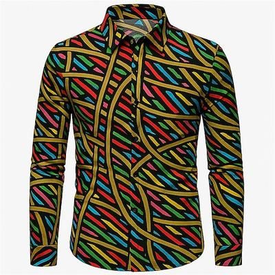 Retrò Vintage Anni '70 Camicia LGBTQ Arcobaleno Costume Per uomo Halloween Carnevale Parata dell'Orgoglio Mese dell'orgoglio Festival Adulti Camicia