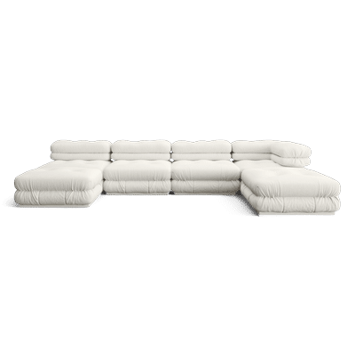 Cloud Sectional Sofa White Boucle | Modani x The Kooples Limited Edition