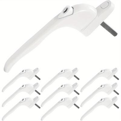 TEMU 10 X Upvc Universal Window Handle Lockable Window Handle Aluminum White Universal Espag Handles With Key With 41mm Spindle Length For Indoor And Outdoor Upvc Window