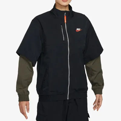 Nike authentic 2023 autumn new women's fake two-piece sportswear woven jacket FB7249-010