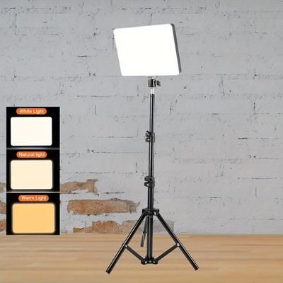 "TEMU 43.3" Led Kit, Video Photography Lighting Kit, Adjustable Light Dimmable Studio Light With Tripod Stand & Phone Holder, Led Light For Video Recording, Game Streaming"