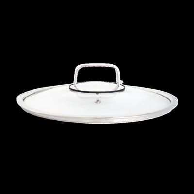 LIVWELL DiamondClad™ 10" Tempered Glass Lid with Silicone Rim, Cool Touch Insulated Handle, Dishwash by BrylaneHome in Clear