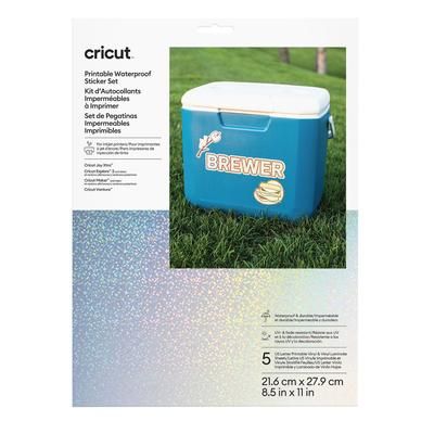 Cricut Printable Waterproof Holographic Sticker Set | US Letter | 5 Count | White
