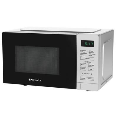 TEMU Emtronics 20 Litre Silver 700w Microwave With 800w Grill, Timer And Menu