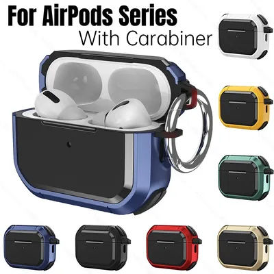 Étui de protection pour AirPods avec mousqueton à crochet porte-clés, étui pour écouteurs Apple AirPods Pro Pro2 4 3 2 1, accessoires pour écouteurs