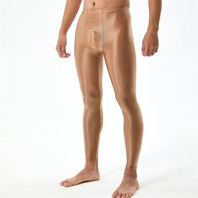 Pantaloni Leggings Tinta unica Finitura lucida Brillante Feticismo della pelle Effetto bagnato Per uomo Costume per Discoteca Parata dell'Orgoglio Mese dell'orgoglio Halloween Carnevale Adulti