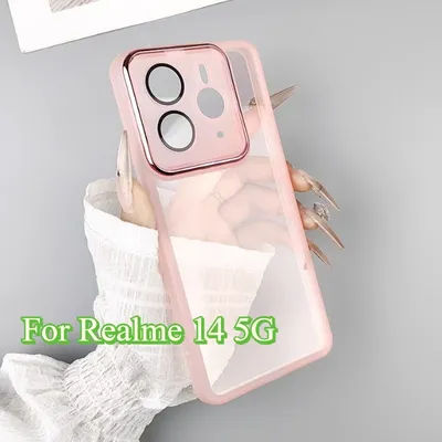 For Realme 14 5G Clear Lens Protection Film Case For Realme 14 Pro Plus 14 Pro Lite Candy Color Soft Silicone Shockproof Cover