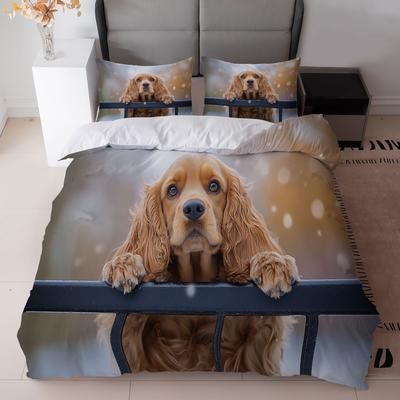 TEMU 3pcs Bedding Set White With Print (1duvet Cover + 2pillowcase, Without Core) For Bedroom