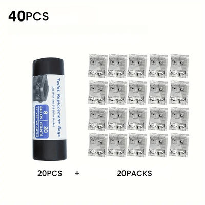TEMU 40pcs Portable Toilet Absorbent Gel Bags - Odorless, Non-toxic, Leak-proof For Camping, Hiking And - Great For Potty Bags And Portable Toilets
