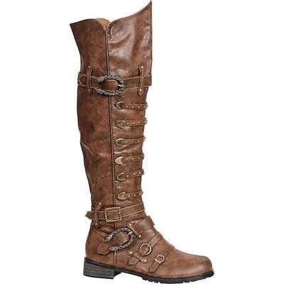 Retrò Vintage Medievale Rinascimento Scarpe Stivali al ginocchio Pirata Guerriero Cavaliere Costume Per uomo Stile Steampunk Halloween Carnevale Mascherata Performance LARP Fiera Rinascimentale Adulti