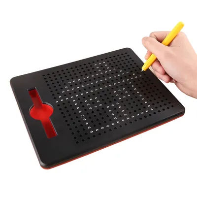 1 Pack, steel ball magnetic drawing board red and black double-sided design graffiti fun ideal holiday gift.