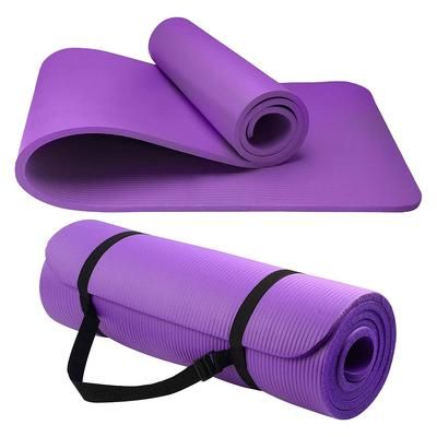 TEMU Yoga Mat Unisex Non-slip Thick Foam Fitness Exercise Mat (10mm) Lightweight Home Gym Workout Equipment For Yoga, Pilates, Stretching, Gymnastics Training & Camping