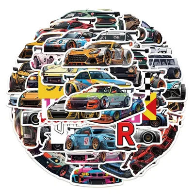 50PCS Cool Retrofit Racing JDM Stickers Car Motorcycle Laptop Guitar Waterproof Graffiti Cool Sticker Decal