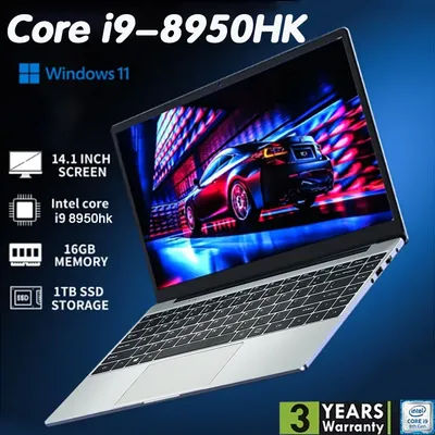 Brand New Laptop Computer Windows 11 Pro 14.1" Intel CORE i9 8950HK 16GB 1/2TB 1920*1080 Resolution Office Gaming PC notebook