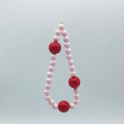New Red Bead Y2K Pink Girl Phone Strap Lanyard Cute Pendant Key Chain For Samsung Vivo Airpods Earphones Books 2014 Original DIY