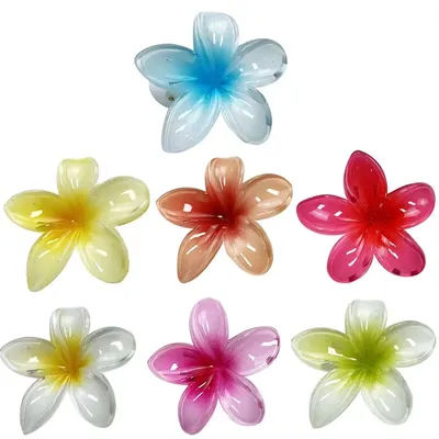 3Pcs/Set Floral Ombre Hair Clips For Women Ponytail Claw Clips Bobby Pins Set Beach Hair Accessories