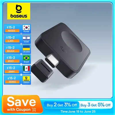 Baseus Mini chargeur sans fil magnétique pour montre électronique 2.5W pour Apple Watch série S1-S10