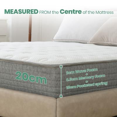 TEMU Good Nite Single Mattress And Memory Foam Single Bed Mattresses Sprung Comfortable With Knitted Fabric Support Firmness 90x190x20cm
