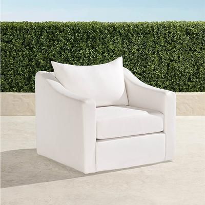 Portico Upholstered Swivel Lounge Chair - Sailcloth Sailor - Frontgate