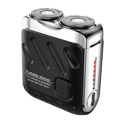 TEMU Men' Mini Electric Shaver Floating Head Usb Rechargeable 300mah Lithium Battery With Neck Brush Portable And Lightweight Design Ideal Gift