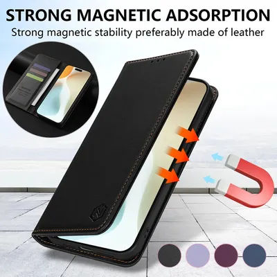 Wallet Skin friendly Card Slot Strong Magnetic Flip Leather Case For iPhone 16e 16 Pro 16 Plus 16