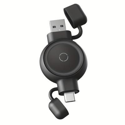 TEMU 2in 1 Magnetic Smartwatch Wireless Charger Base Usb Type-c Pd Dual Input Port Stand Induction Watch Fast Charging Portable For Galaxy Watch 7 6 5 S4 3 2 1 Fe Wireless Charge Dock