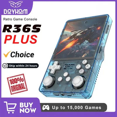 BOYHOM R36 Plus Retro Handheld Game Console Linux 64-bit System 4" IPS Screen RK3326 Portable Pocket Video Player R36PLUS Games