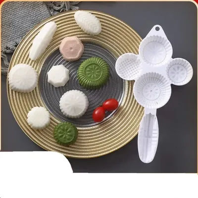 1 bol à gâteau aux haricots verts, moule à gâteau pressé, gaufrage, gâteau de lune pressé à la main, moule de cuisson pour Dessert