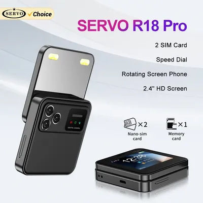 SERVO R18 PRO Side Slider Mobile Phone 2.4" Rotate Display Dual SIM Standby Magic Voice Flashlight 2G GSM Card Button Cellphones