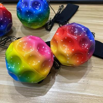 TEMU 3-pack Elastic Wrist Balls, Pu High Bounce Exercise Balls With Rope, Hand Strengthener For Adults & Teens, Fun & Leisure Activity, Unique Gift Idea - Assorted Colors