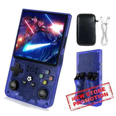 Open Source R36Max Newest Handheld Game Console Portable Hand Held 4.0-in 4k HD IPS Screen Large Battery