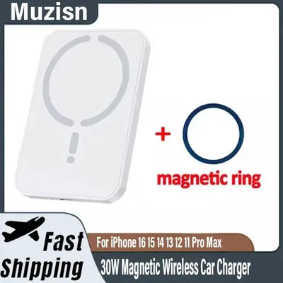 Chargeur magnétique sans fil 30W pour voiture, Clip de ventilation, support de téléphone pour Magsafe iPhone 16 15 14 13 12 Pro Max, support de charge rapide pour voiture