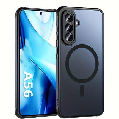 TEMU Shockproof Acrylic Phone Case For Galaxy A56 Hard Bumper Matte Cover Magnetic Wireless Charging Shell For Samung Galaxy A56 5g Sm-a566b/ds