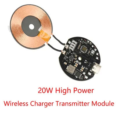 20W High Power Wireless Charger Transmitter Module 12V/24V Type-C Fast Charging Circuit Coil Charger Board for Mobile Phone