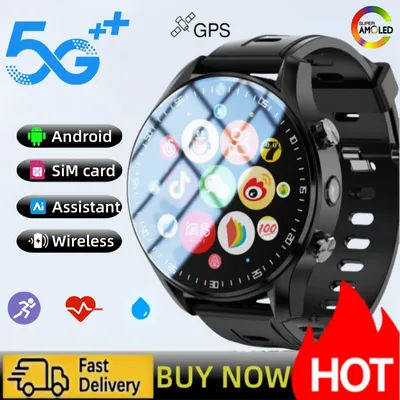 New 4G dual camera video call smartwatch, Android system, SIM card, 128GB storage, WiFi、GPS、 Waterproof Ai、Play Store
