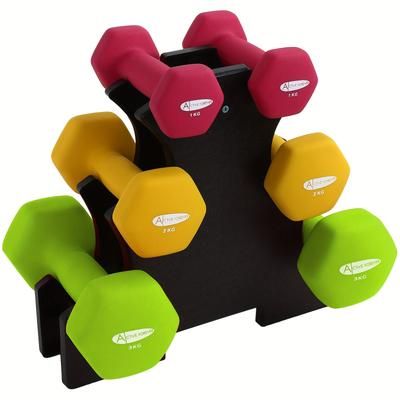 TEMU Weights Dumbbells Set Hex Dumbbells In Pairs, Non-slip, Neoprene Hand Weights Dumbbells In 1kg×2 2kg×2 3kg×2